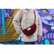 Half Moon Chest Front Bag Red Corduroy